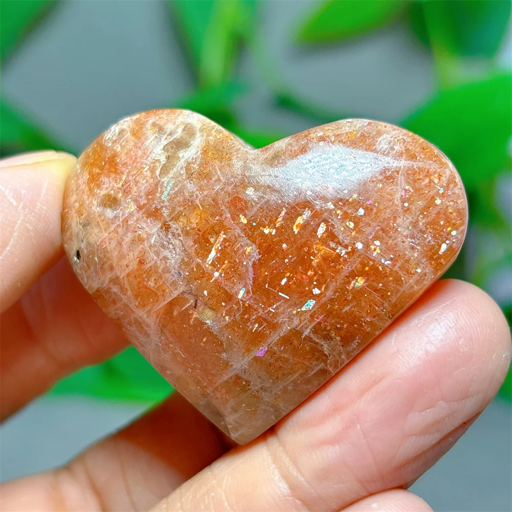 Gold Sunstone Heart Crystal Natural Quartz Stone Home Decoration Minerals Reiki Craft Gifts Energy Healing Spiritual Meditation