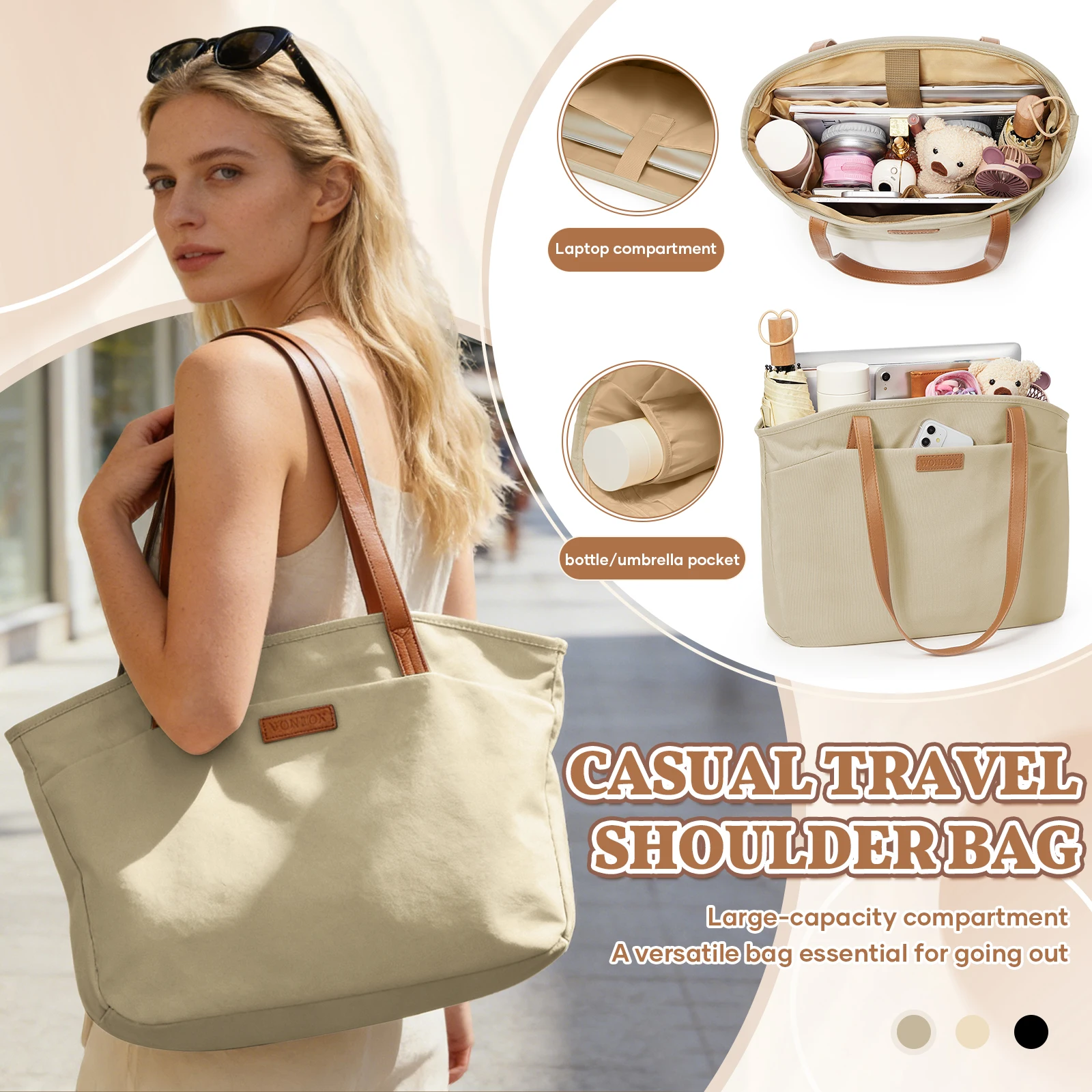 Handbags, Tote Bag for Women, Large Capacity Shoulder Bag, Storage Bags for Teacher Nurses's Suitable for Everyday Outings Work