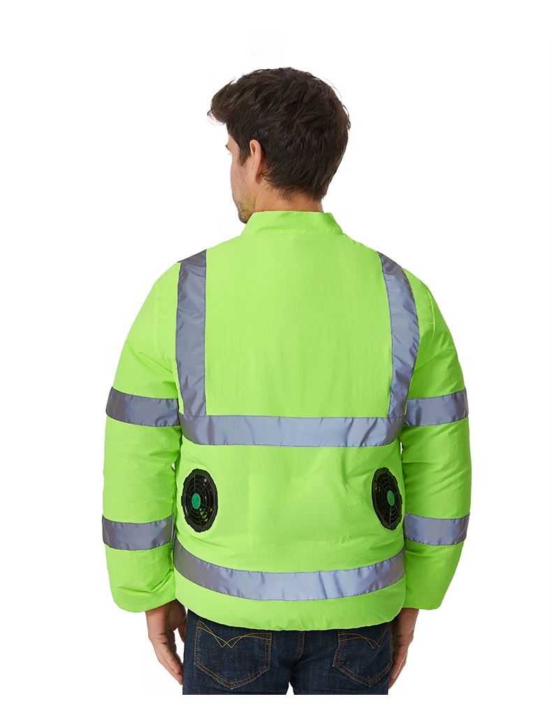 شرائط عاكسة صيفية جديدة للرجال والنساء، ملابس عمل خارجية، ملابس مكيفة مع مروحة، تبريد وسكتة حرارية