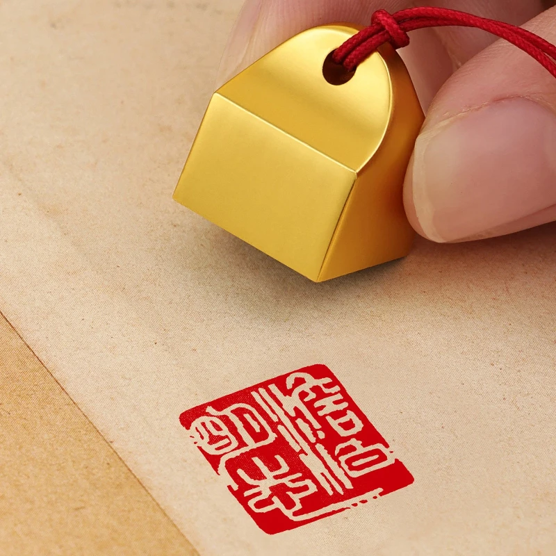 Calligraphy Finished Stamp Seal Alloy Chinese Painting Finished Seal Square Carved Custom Name Seals Calligraphy Art Supplies