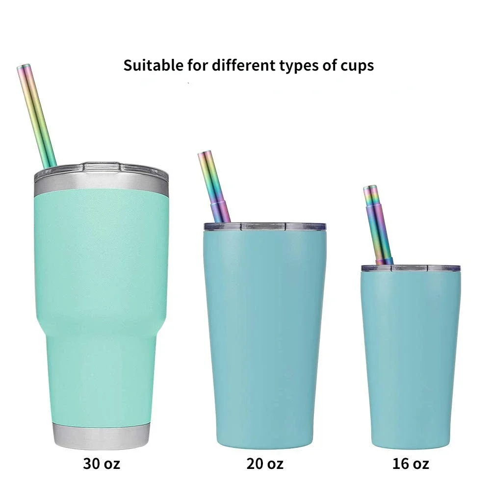 Reusable 304 Stainless Steel Telescopic Straw Three Sections with Aluminum Alloy Storage Tube Foldable Metal Beverage Straw