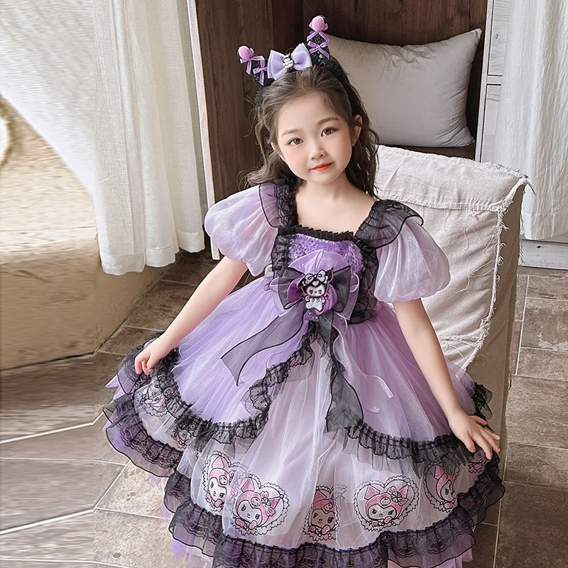 Kuromi Dress Girls Princess Lorita Dress Spring Autumn 2025 New Style Kuromi  Lolita Skirt Party Suprise Clothing Cosplay Costume - AliExpress 26