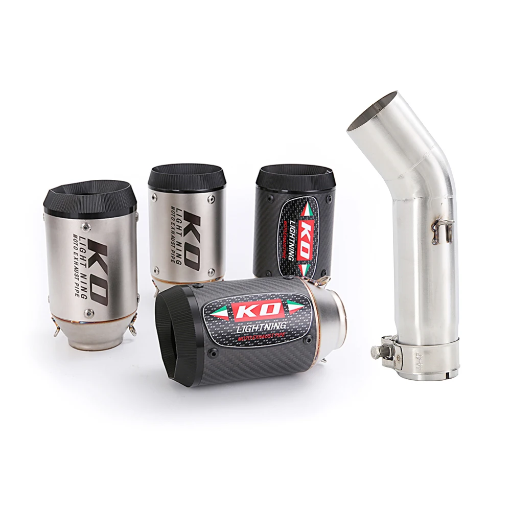 

51MM Motorcycle Exhaust Muffler Mid Pipe Moto Escape Stainless Steel Middle Link Pipe Slip On For SUZUKI GSXR 600 750 2011-2023