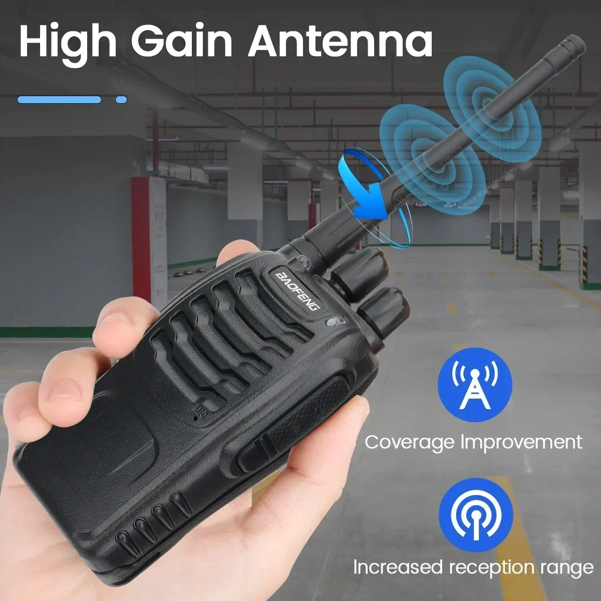 2 uds 5W Baofeng BF-888S Walkie Talkie set doble banda portátil Radio bidireccional Larga alcance en espera UHF:400-470MHz 16CH carga USB