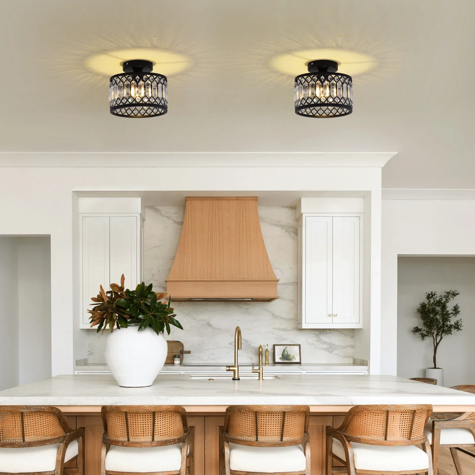 Black Crystal Chandelier Ceiling Light Iron Art Modern LED Pendant Lamp for Living Room Bedroom Home Decor Pendant Lights