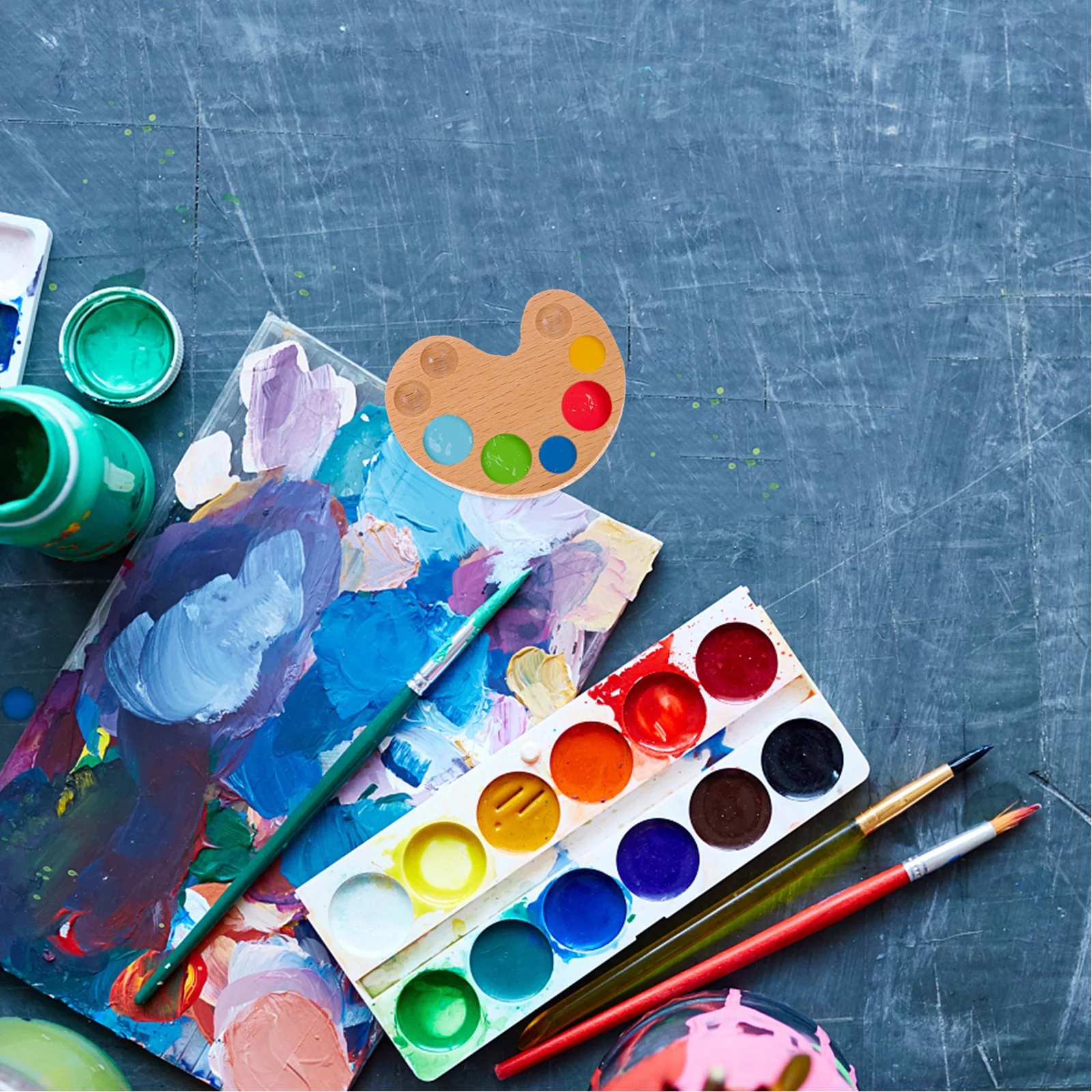 لوحات ألوان مائية خشبية حقيبة تخزين الصباغ غطاء مادة متين عالي الجودة يحافظ على دهانات زوايا مستديرة رطبة عملية