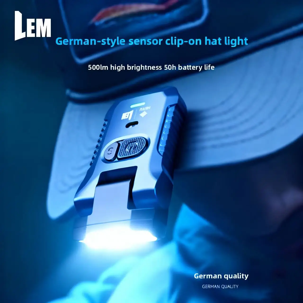

LEM Induction Headlight For Fishing Super Bright Rechargeable Hard Hat Clip Light