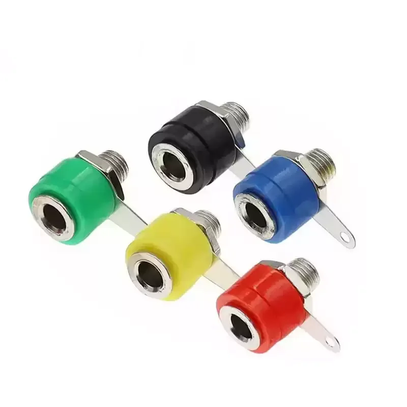 5Pcs 4mm Banana Female Connectors, Panel Mount Speaker Terminals, Solderless Binding Posts for DIY Audio & Power Supply