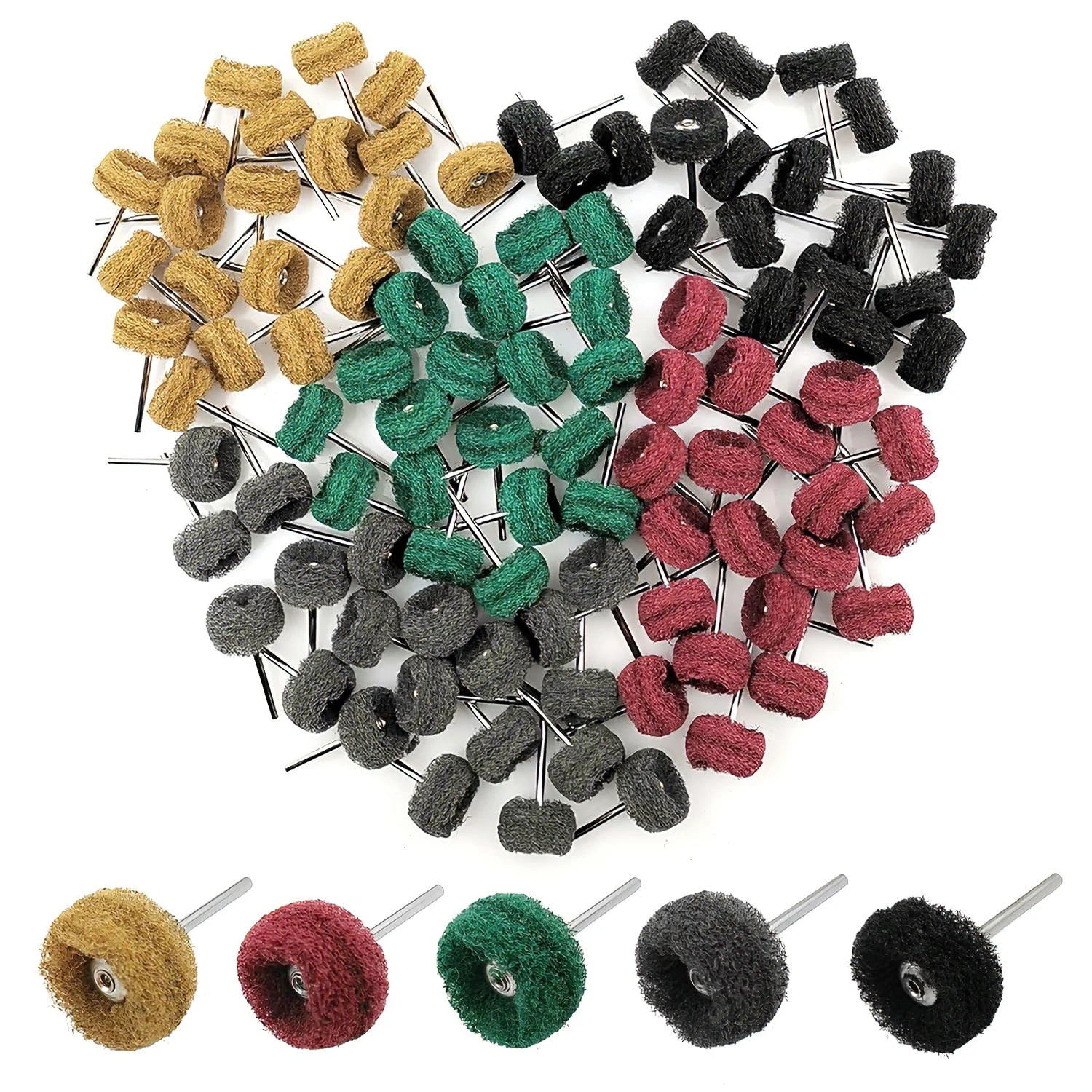 

﻿ Набор из 5 нейлоновых полировальных кругов с хвостовиком 2,35 мм, абразивная щетка для удаления ржавчины, ремонтная шлифовальная насадка, аксессуары для электроинструментов, шлифовальная подушка