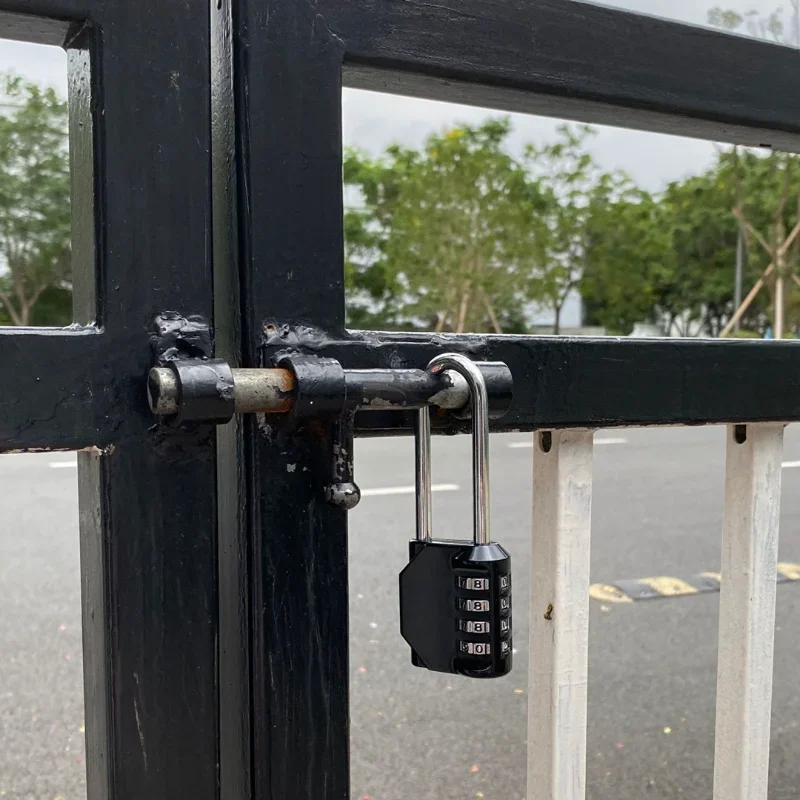 Combination Padlock Outdoor 4 Digit Long Shackle Waterproof Password Padlock Pad Lock For School Locker Gym Locker Fence Gate