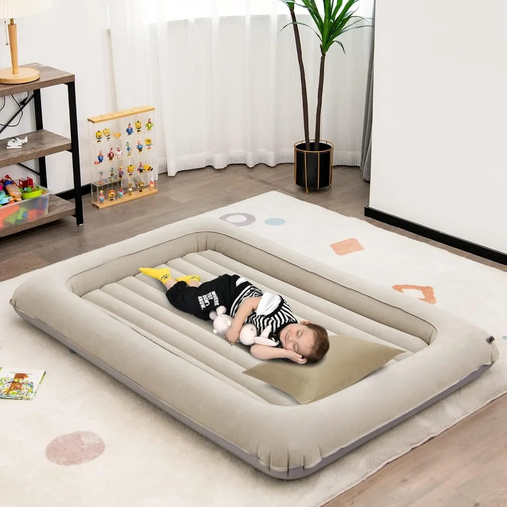 Toddler Travel Bed,  with Detachable 2 Sided Air Mattress, Electric Pump, Storage Bag, Inflatable Blow Up Kids Bed