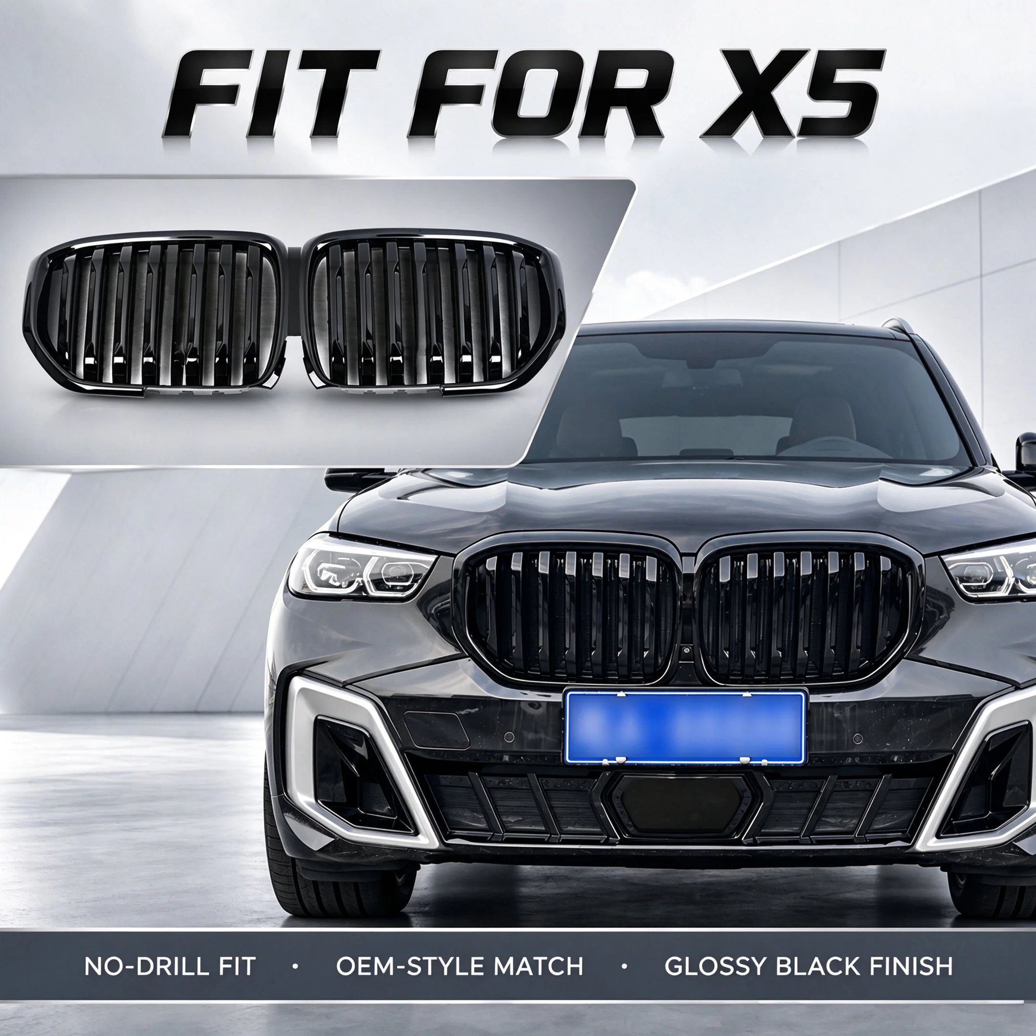 FIT FOR X5 2023 Front Upper Grille Insect Net, Diamond Mesh Radiator Guard, Auto Exterior Decoration Accessories