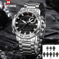 NAVIFORCE Men Watch Quartz Digital Male Clock Military Sport Business Top Brand Luxury Waterproof Original LED Wristwatch 9237