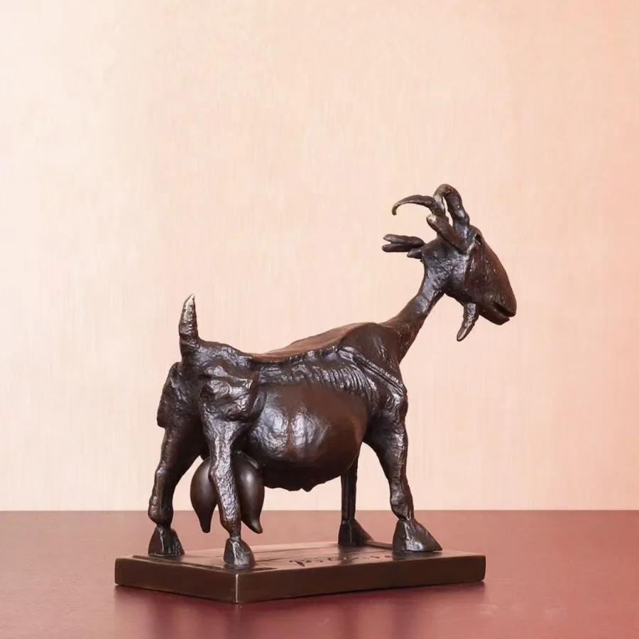 البرونزية بيكاسو الماعز تمثال النحت الشهير النحاس الفن هواية تمثال طبق الاصل الحيوان الحرف اليدوية ديكور غرفة مكتب المنزل
