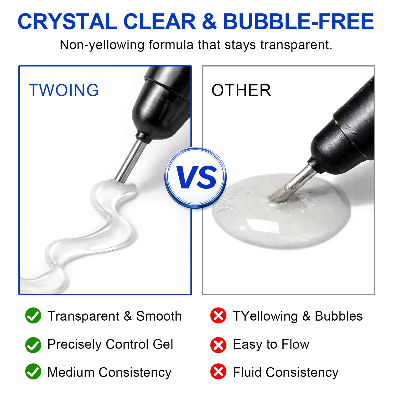 TWOING 15ml Strass-Klebegel, UV-LED-Nagelkleber für Edelsteine, Kristalle & Charms, Fugenfüllung, Langanhaltender Halt – Detail 3
