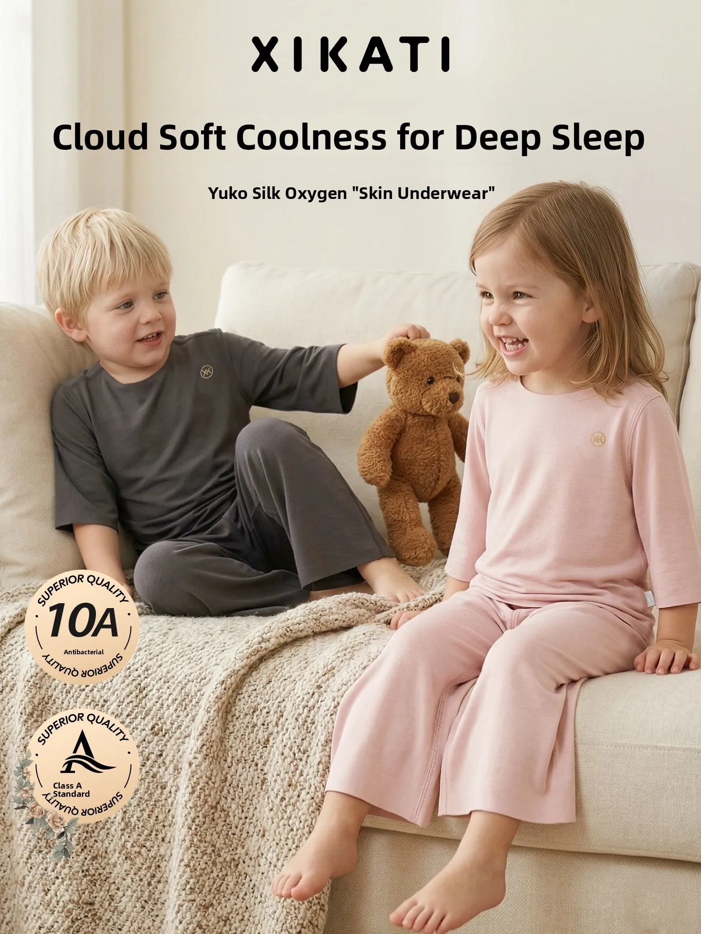 xikati-children's-home-clothes-set-thin-air-conditioned-summer-sleepwear-for-boys-and-girls-comfortable-breathable-moisture-w