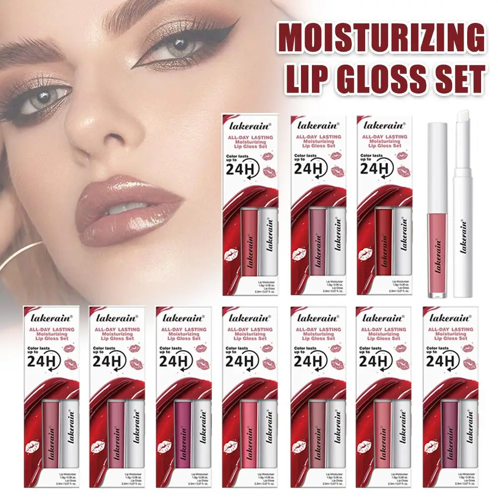 Lakerain 2-In-1 Vochtinbrengende Lipgloss Matte Lipgloss Vervagen Niet En Zet Lippenstift Waterdichte Plumper Hydraterende C9a0