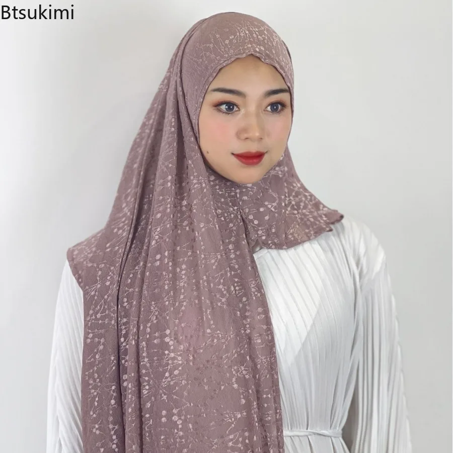 New Muslim Women Hijabs Premium Shinny Rhinestone Scarf Malaysia Shawl Elegant Headscarf Muslim Wraps Soft Turban Headband Shawl
