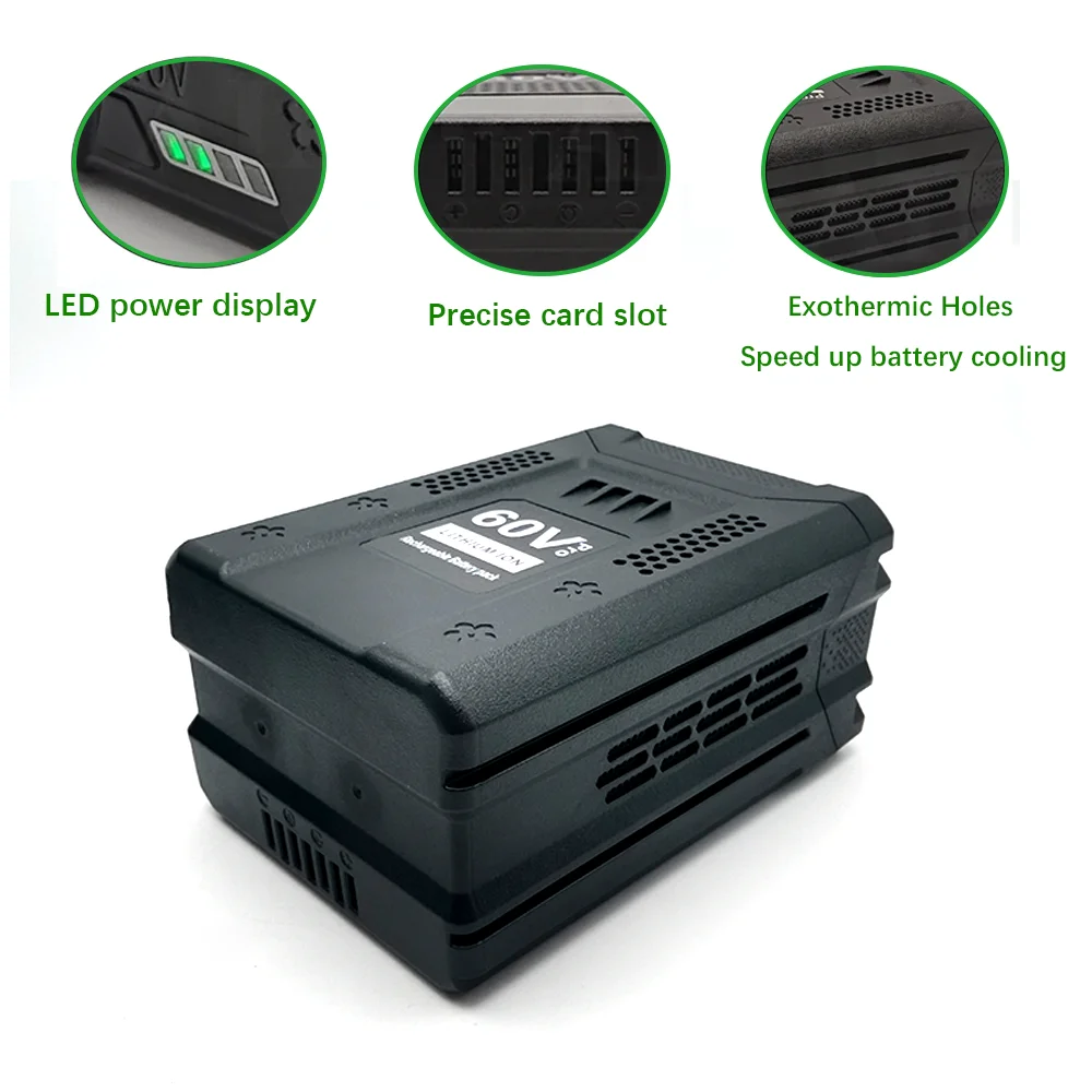 60V Lithium Ion Battery 10.0Ah For Greenworks PRO Replacement 3X Longer Runtime Cordless Power Lightweight Better Handling Fits