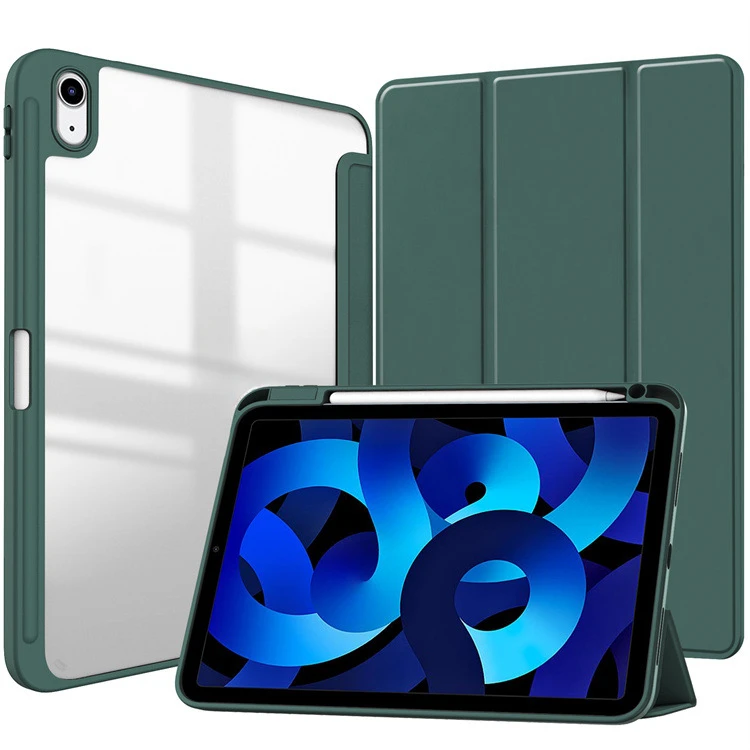 Transparente Acryl-Hülle mit Stifthalter für iPad Air 11/13 Pro 11/13 2024-2018 Dreifach Faltbarer Ständer – Detail 1