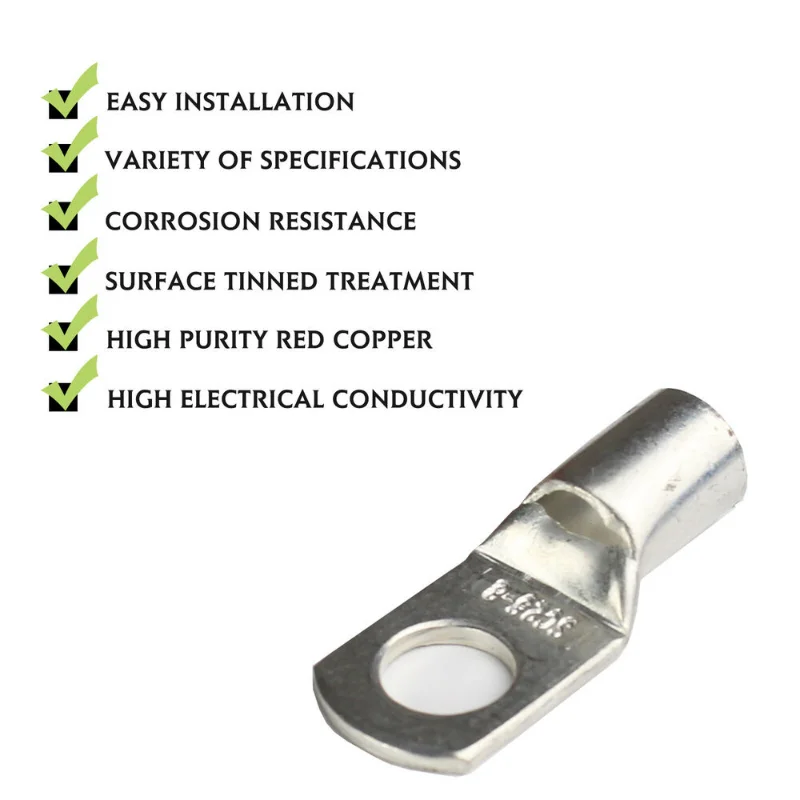 5PCS Battery Copper Crimp Terminals Cable Lug Eyelet Wire Ring Connector 6MM² - 95MM²  Wire Connector Terminals  Terminator