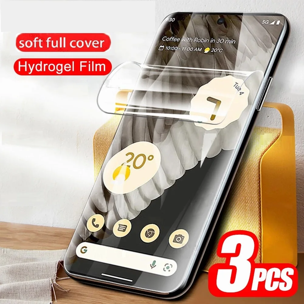 Film Hydrogel pour Google Pixel 3a 4 4a 5 5a 6 6a 7 7a 8 8a 9 9a 10 Pro XL, 3 pièces