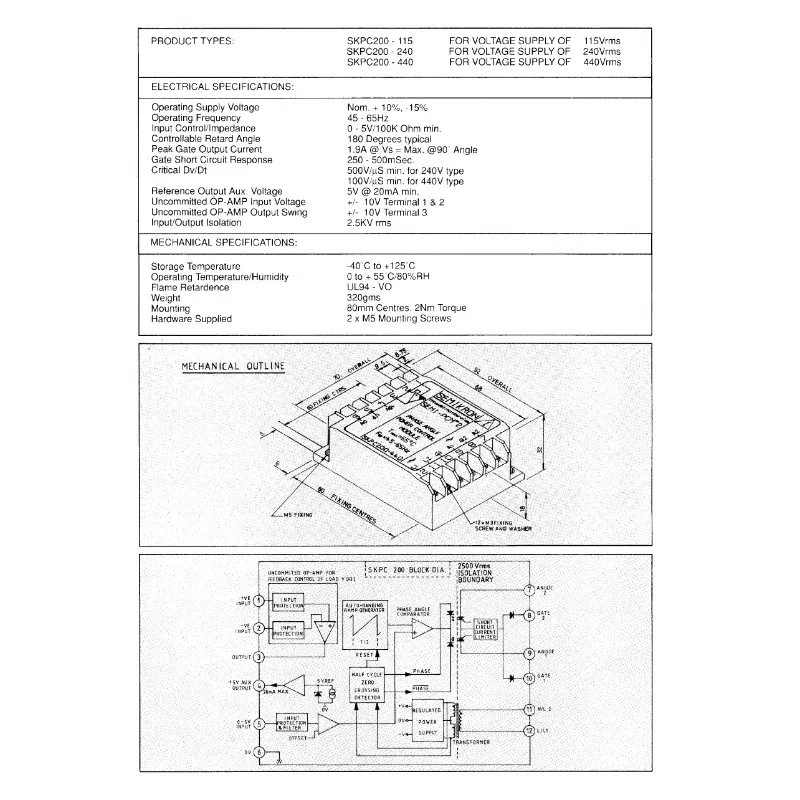 Original single-phase SCR phase-shift trigger module SKPC200-240, control module 200-440