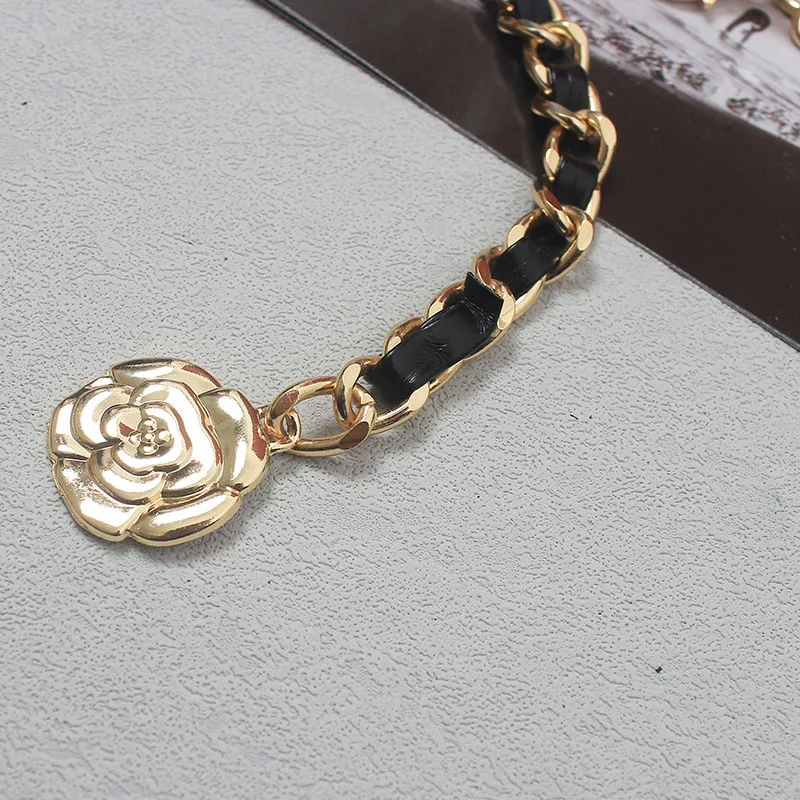 Women's Fashion PU Leather Chain Waist Bag Versatile Decorative Jacket Pants Belt Skirt Belt