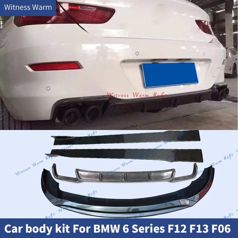 Carbon Fiber Frp Front Bumper Lip Rear Bumper Diffuser Side Skirts Spoiler for Bmw F06 F12 F13 640i 650i Standard Bumper 13-18