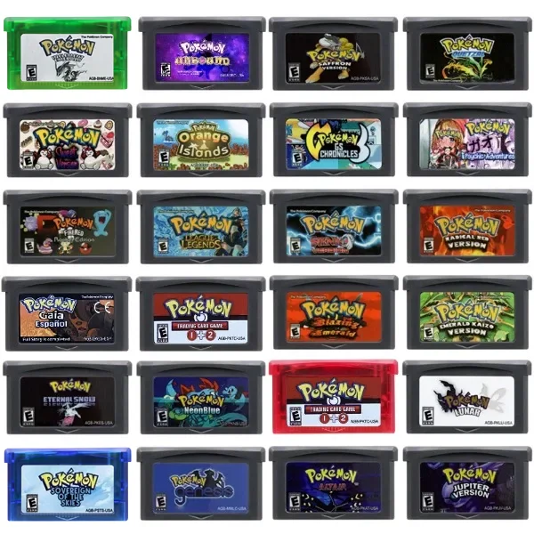 

Pokemon Series GBA Game Cartridge Sweet FireRed Rocket Unbound Radical Red Gaia Quetzal for GBA