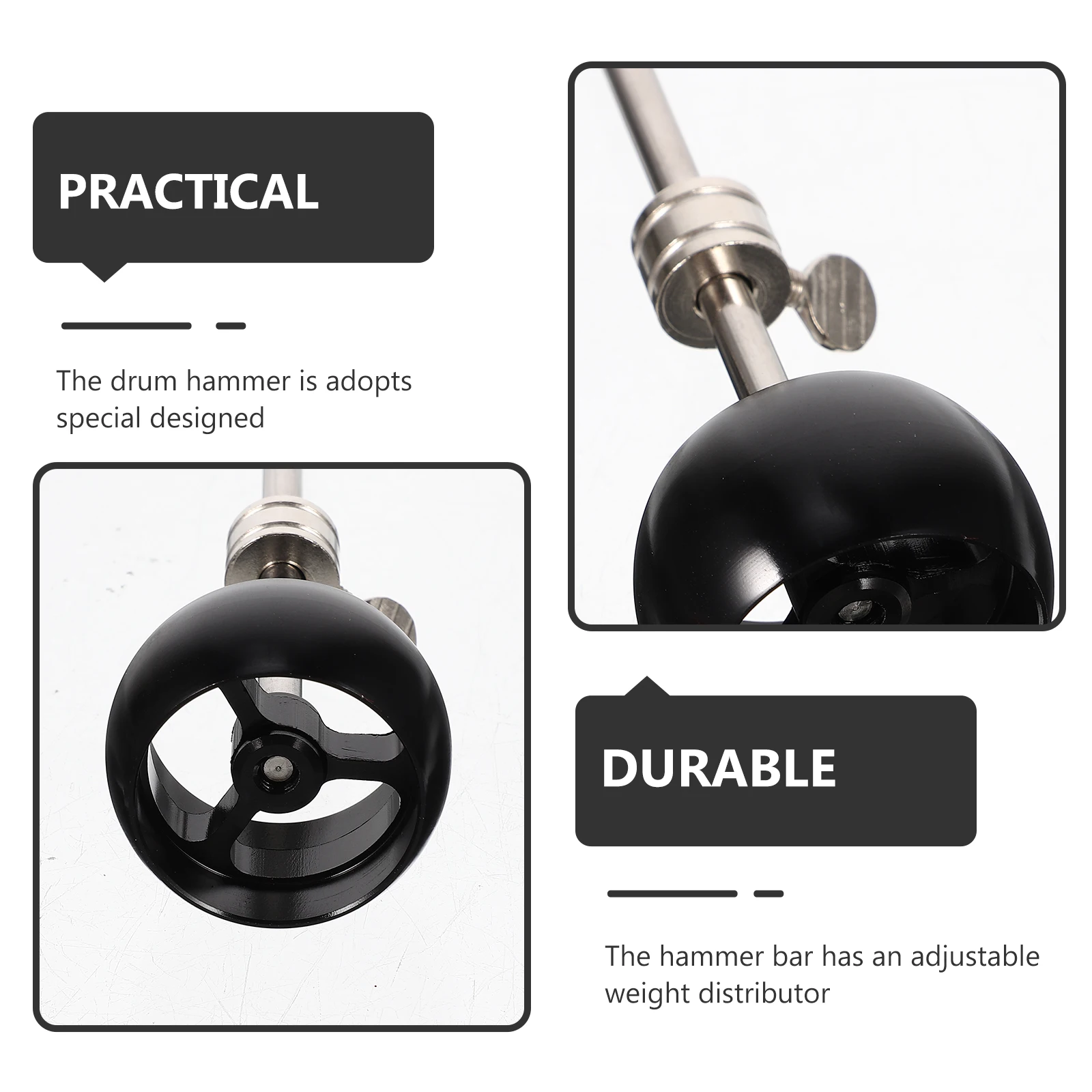 

Adjustable Weight Distributor Aluminium Alloy Pedal Hammer For Fast Response Instrument Accessory Drum Kick Drum Pedal