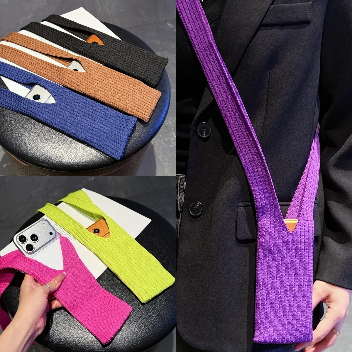 

40CM/ 80CM crossbody phone bag 、knitted phone pocket - suitable for iPhone 12 - 17 ProMax/Plus, fashionable winter accessory