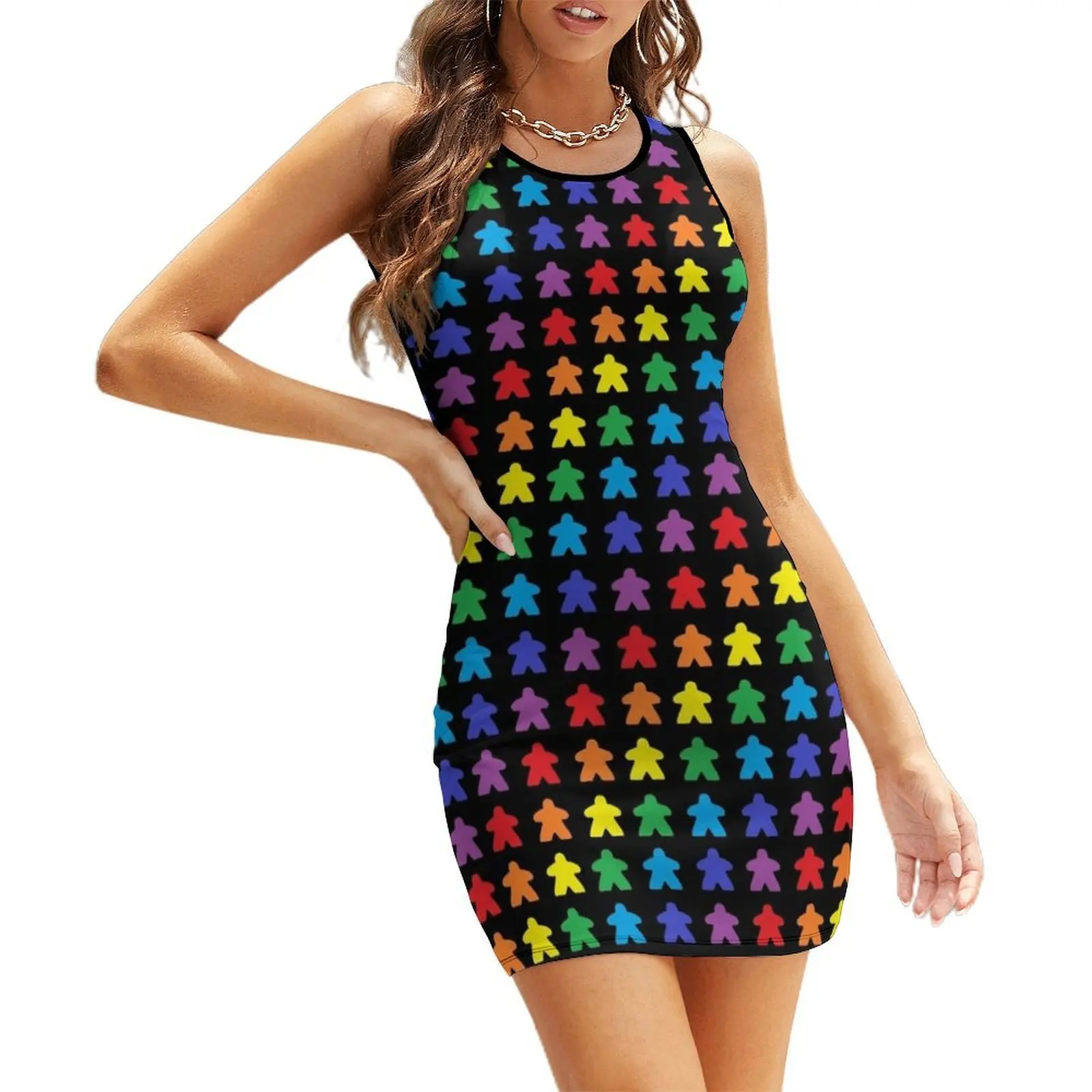 

Meeple Rainbow Tabletop Pride Sleeveless Sundress dress for women 2025 dress women elegant luxury dresses summer