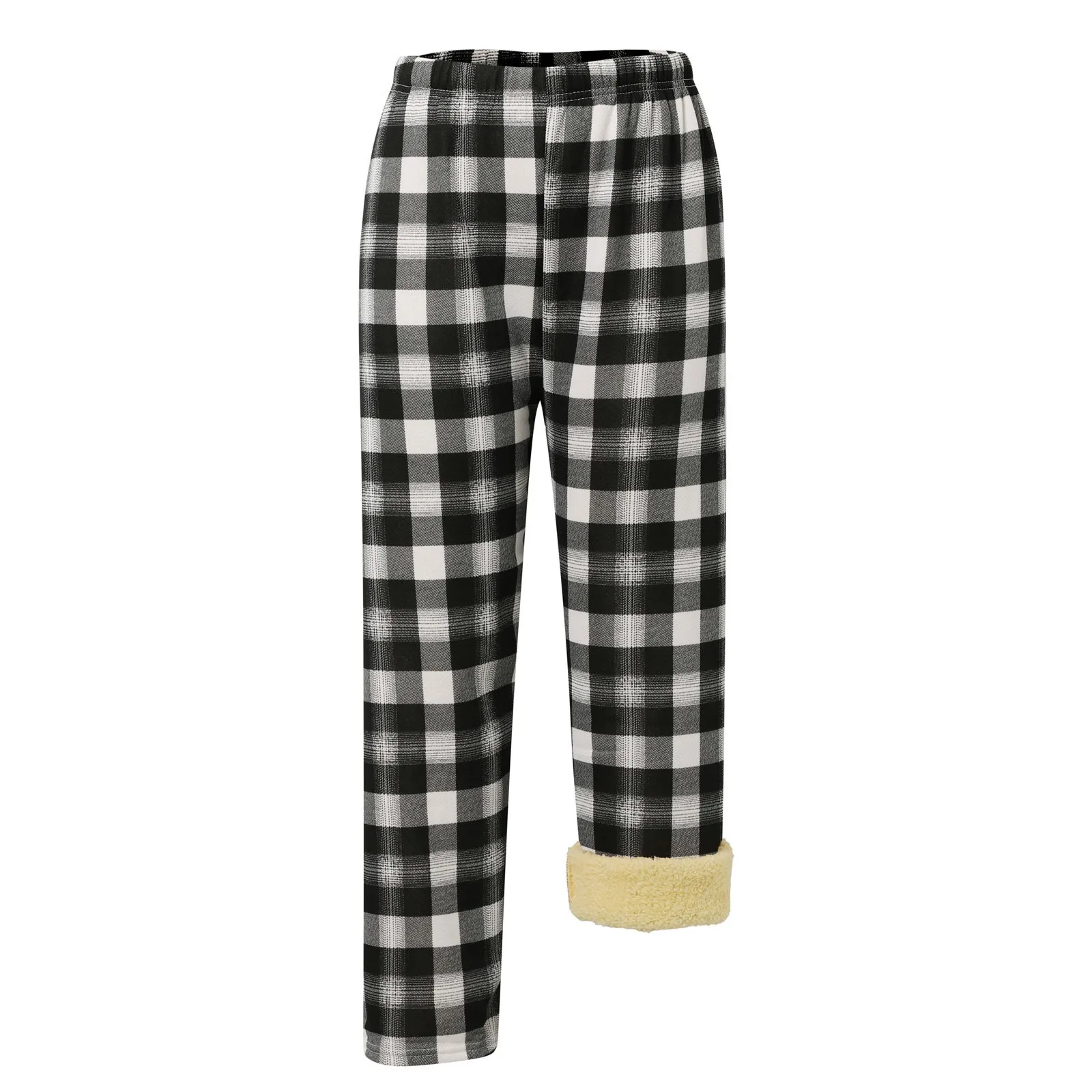 

Women Trousers Thicken Cotton Fleece Plaid Pants Sweatpants Active Running Joggers Autumn Winter Wide Leg Straight Leg Pants