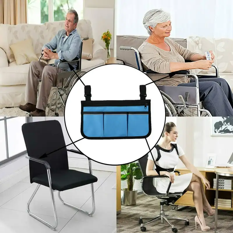 전동 휠체어 이동성 팔걸이 사이드 백 (포켓 및 반사 스트립 포함) 두피 기계 정맥 파인더 현미경 얼굴