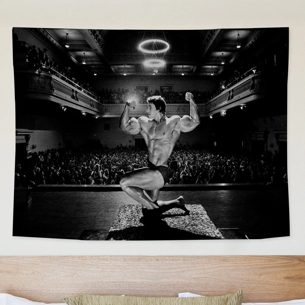 Arnold S-Schwarzenegger Tapestry Decoration party Background Hanging Cloth Bedroom Tapestry Room Decor Aesthetic