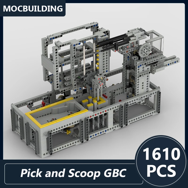 Pick & Scoop gran bola contracción máquina de carrera de mármol bloques de construcción Moc Diy ladrillos ensamblados exhibición deportiva juguetes regalos 1610 Uds