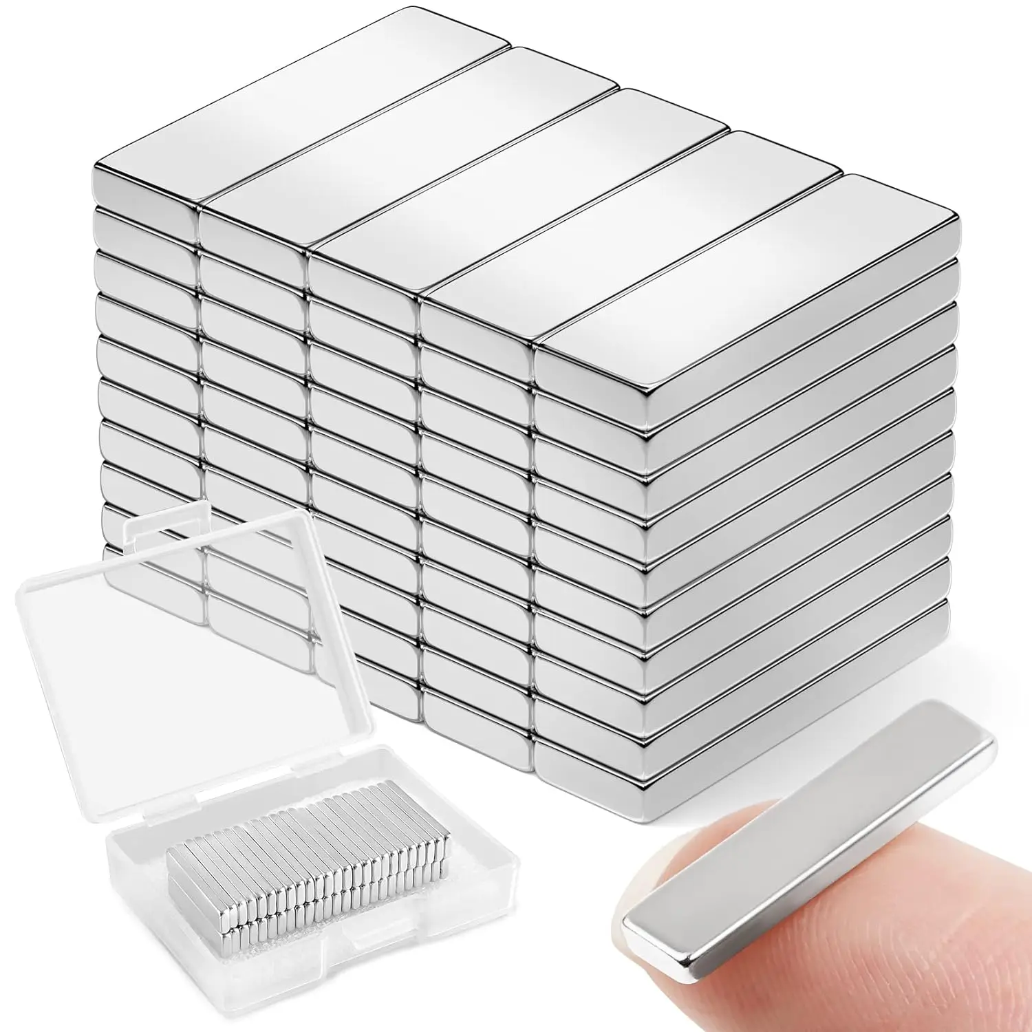 20/50 Pcs Magnet 20mm X 5mm X 2mm Block Super Powerful Strong Permanent Magnetic 20*5*2 for Fridge, DIY, Building, Scientific