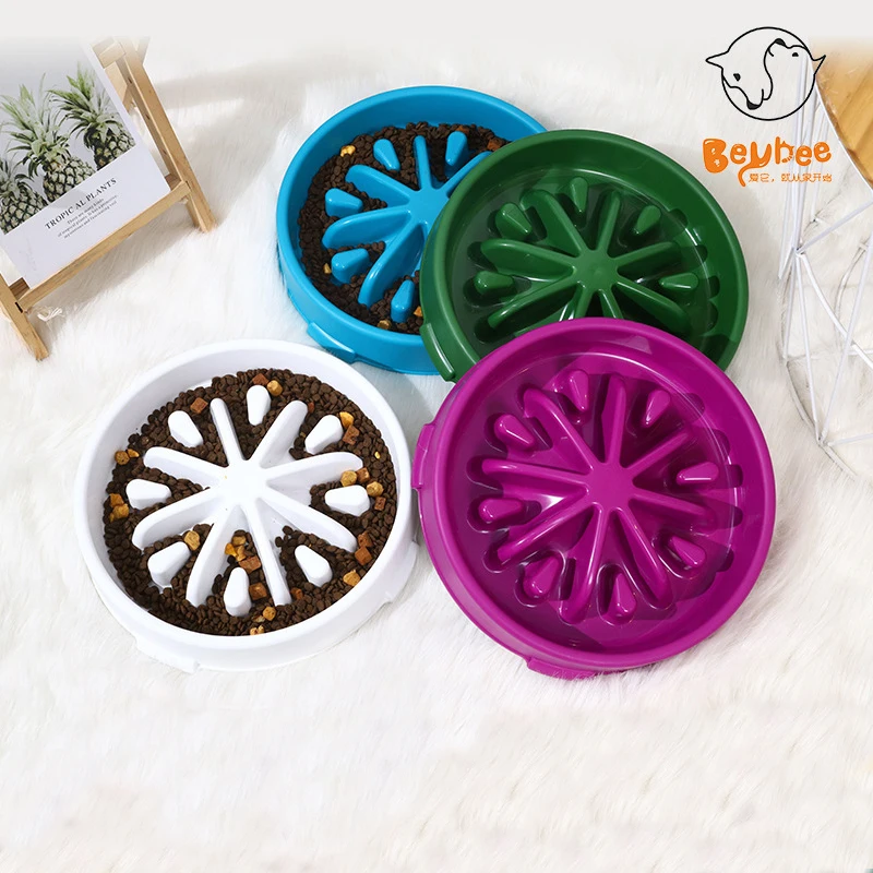 Pet Slow Feeder Food Bowl Cat Dog Anti-choke Bowls Plastic Non-slip Puppy Feeder Fat Help Healthy Small Large Dogs Feeding Plate