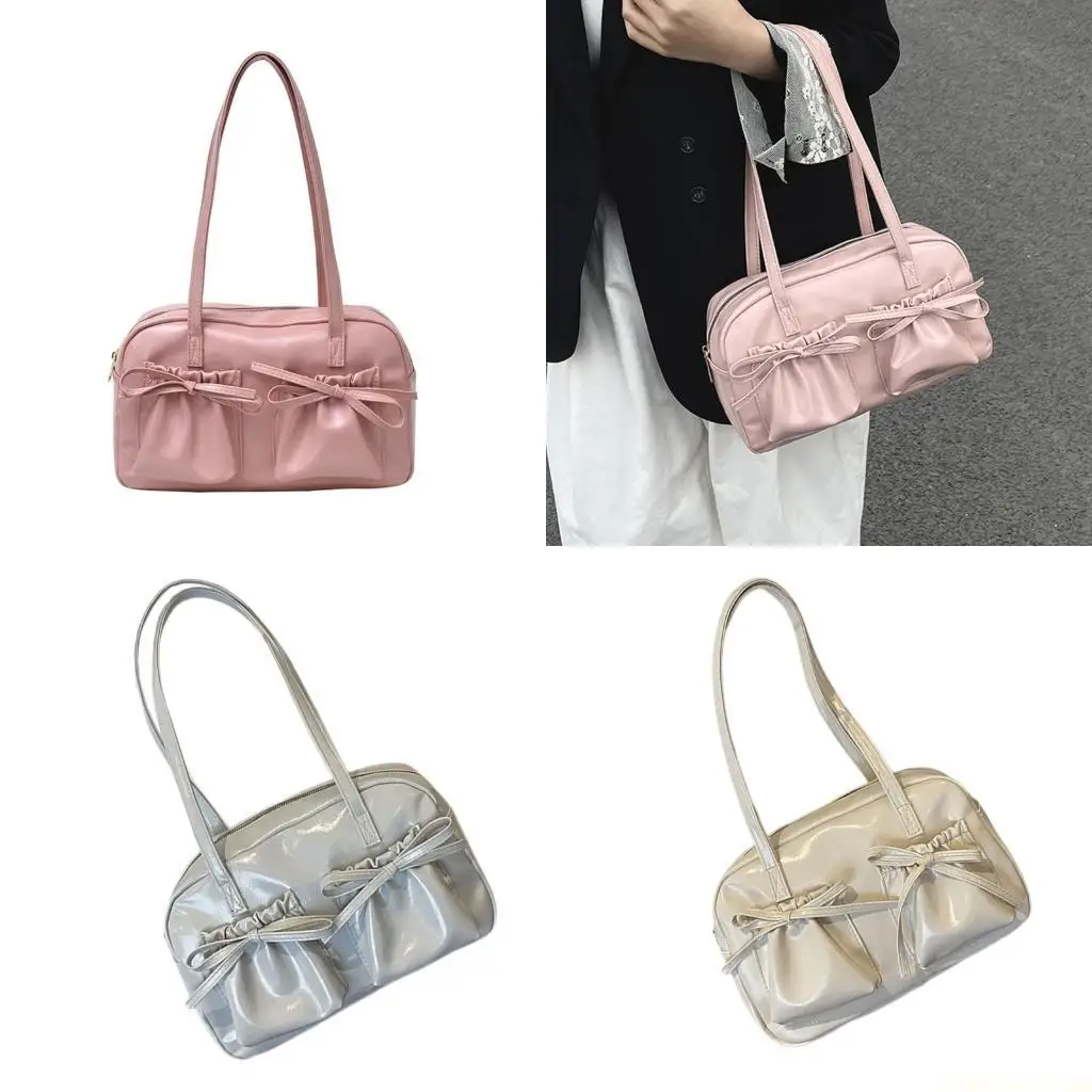 

X90d Элегантные луки сумки для плеча просторная сумка для сумочки PU для ежедневного использования