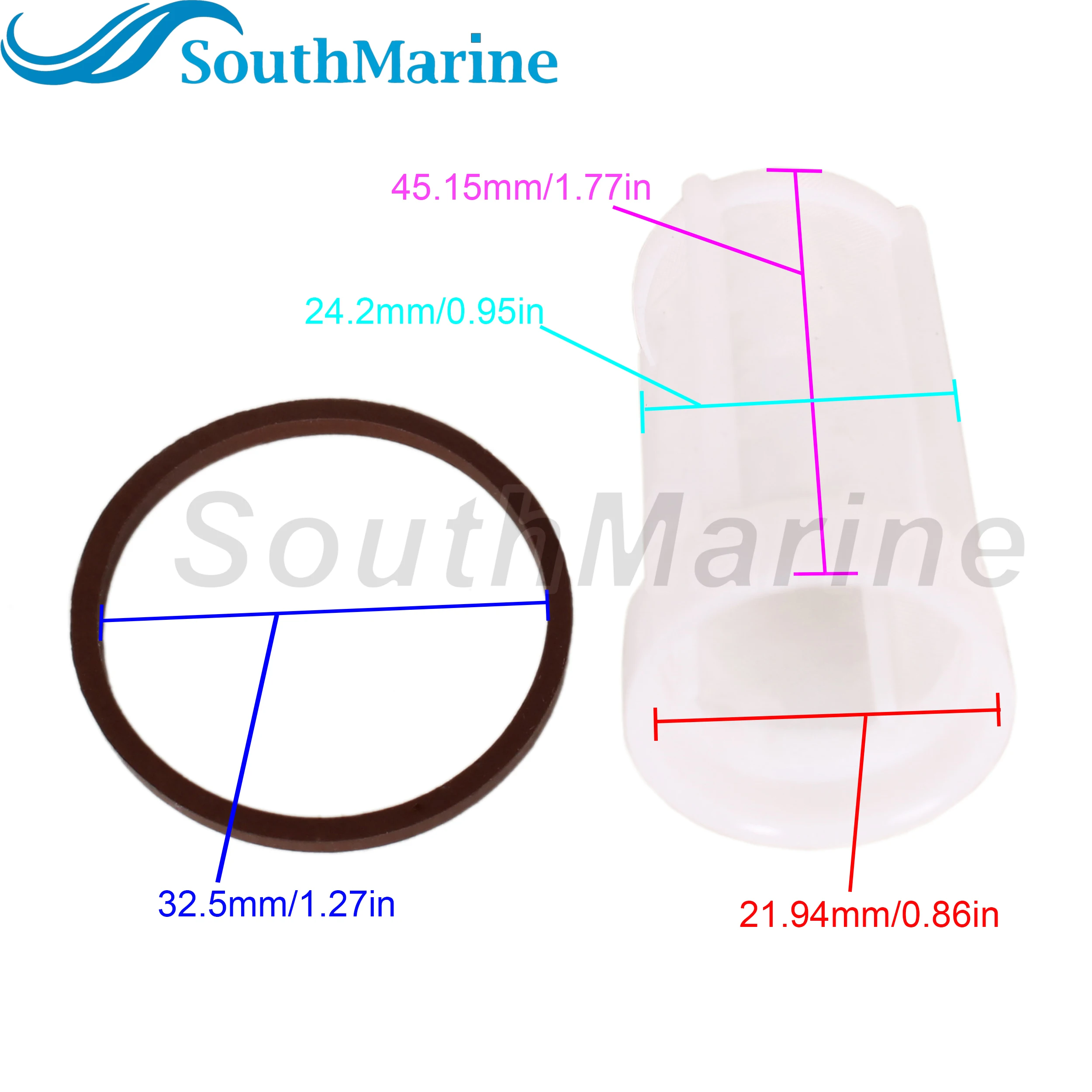 Filtre à carburant pour moteur de bateau avec joint torique, Mercury Mariner, 8HP-50HP, 35-896ino 5K01, 35-87946A3, Q3, Q04, 35-87946Q04, 35-87946K04, 18-7802