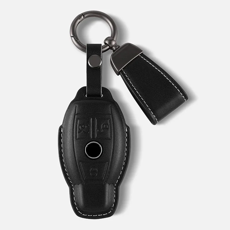 Cowhide Leather Car Key Case for Mercedes Benz A C E S G R Class GLS GLA GLK GLC CLS CLA AMG W204 W205 W212 W463 Car Accessories