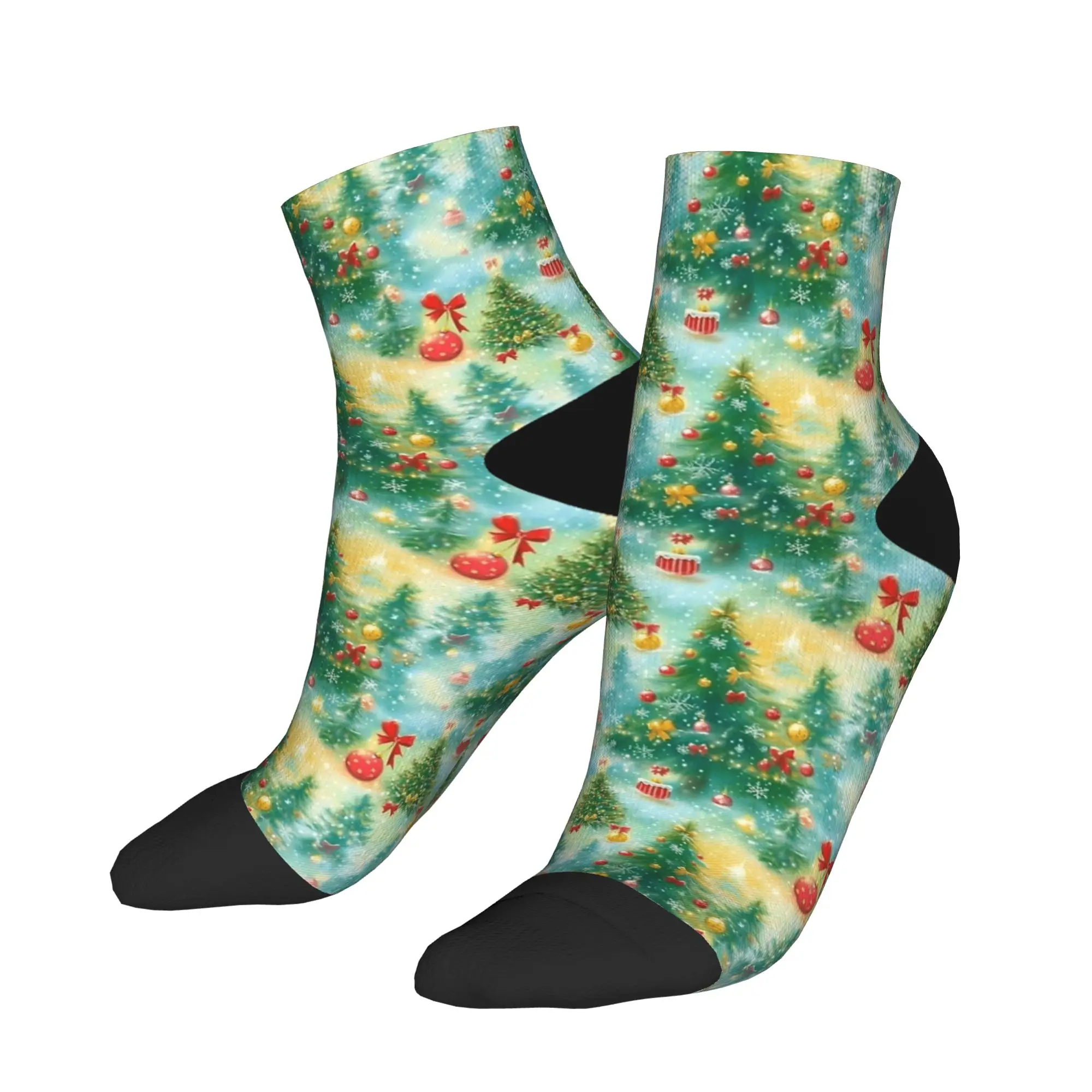 Calcetines de hombre Vintage Árboles de Navidad Calcetines tobilleros de calidad de moda Patrón de verano Calcetines antideslizantes para correr