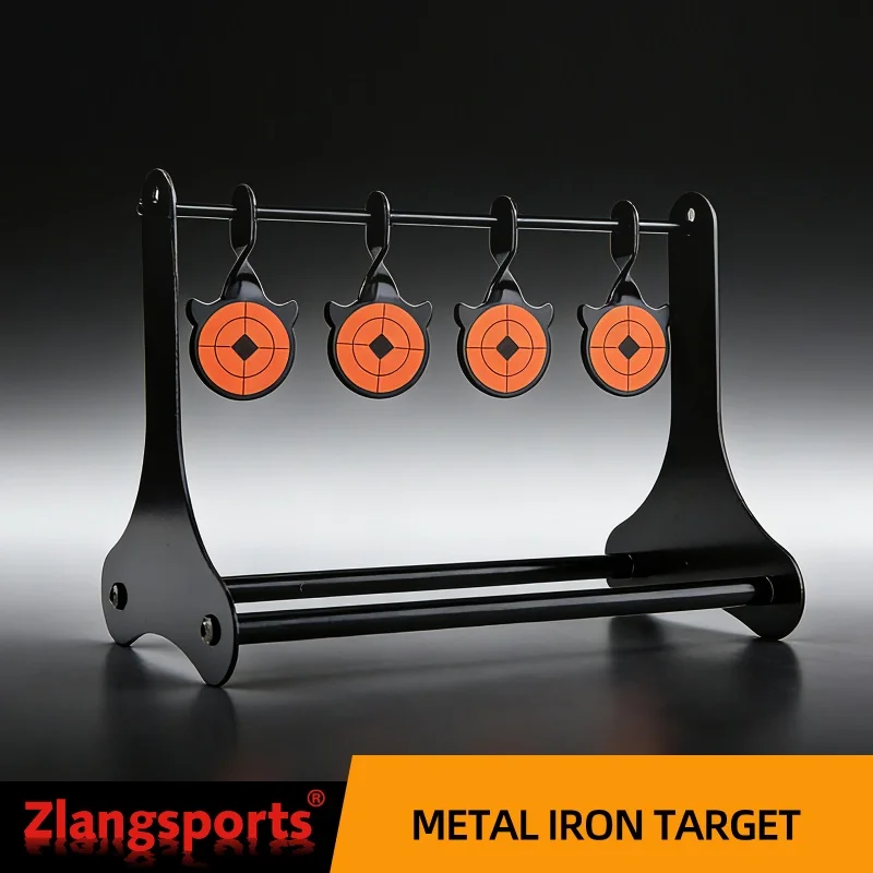 Soporte Giratorio Metálico para Objetivos de Tiro zlangsports, 4 Objetivos de Hierro para Entrenamiento de Airsoft, Rifle de Aire y Pistola de Aire
