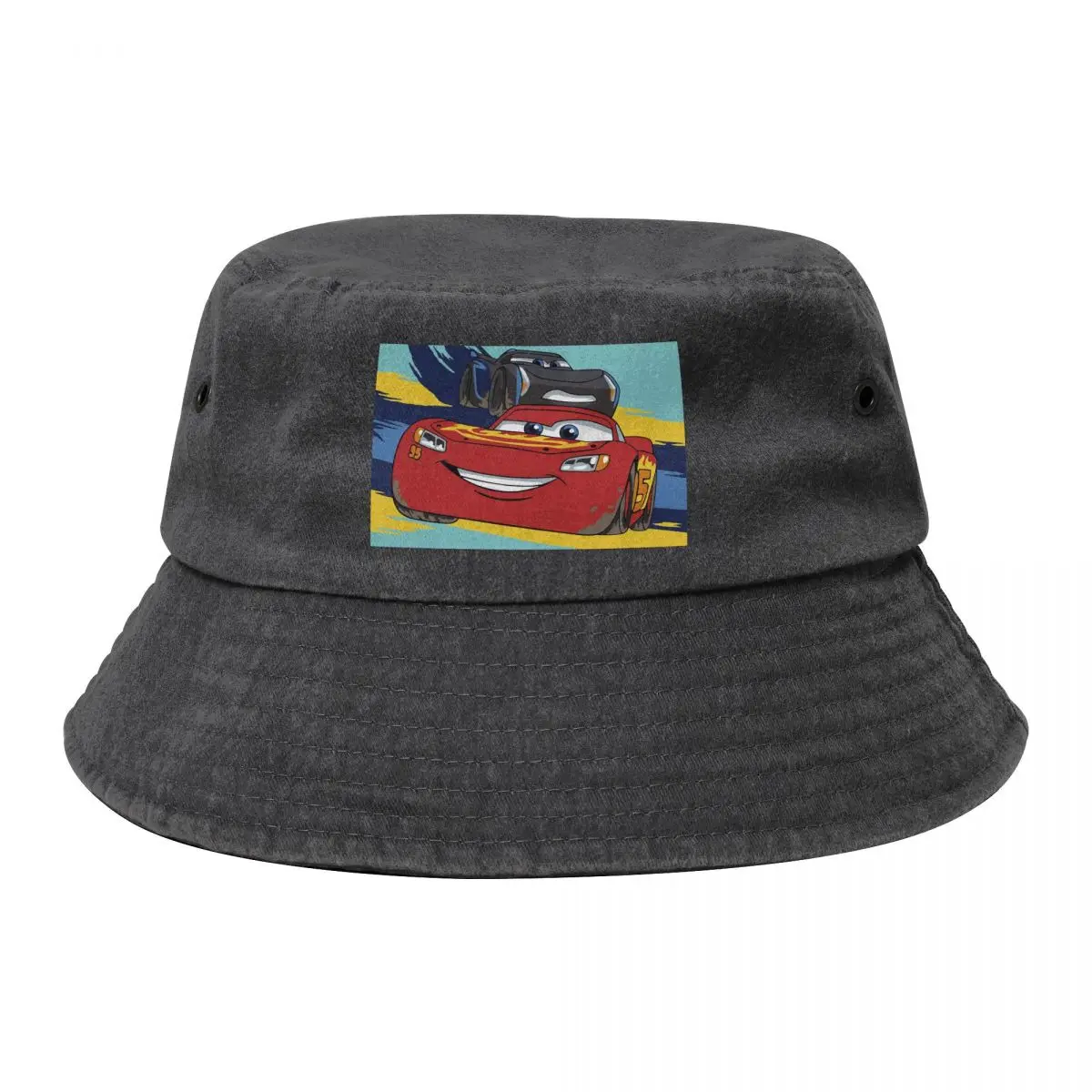 Power Shadow Lightning Mcqueen Cars Bucket Hat Fisherman Hat Cotton Sun Hat