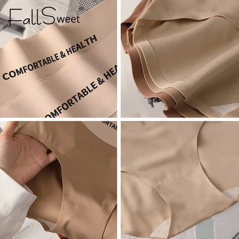 FallSweet 4 ks vysoce kvalitní dámské bavlněné kalhotky bezešvé kalhotky plus velikosti dámské spodní prádlo sexy dámské neviditelné spodní prádlo M-XL - náhled 5