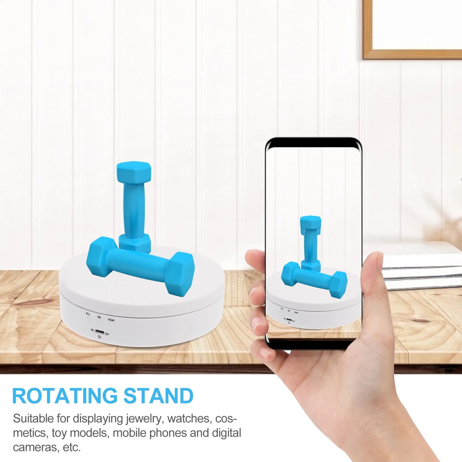 Auto Electronic Rotating Display Stand Versatile Jewelry Watch Phone Showcase Anti-Seepage Reusable Operated