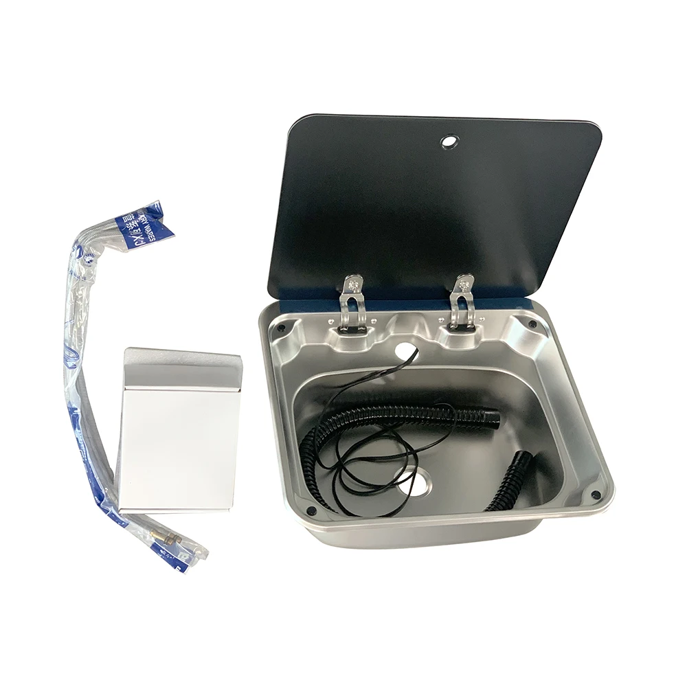 

Custom Logo Stainless Steel Hand Wash Basin RV Single Sink For Van Camper Trailer RV Caravan Boat