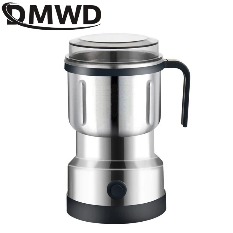 DMWD Multifunction Coffee Grinder Stainless Steel Blade Electric Herbs Beans Mill Spices Nuts Grains Cafe Bean Grinding Machine