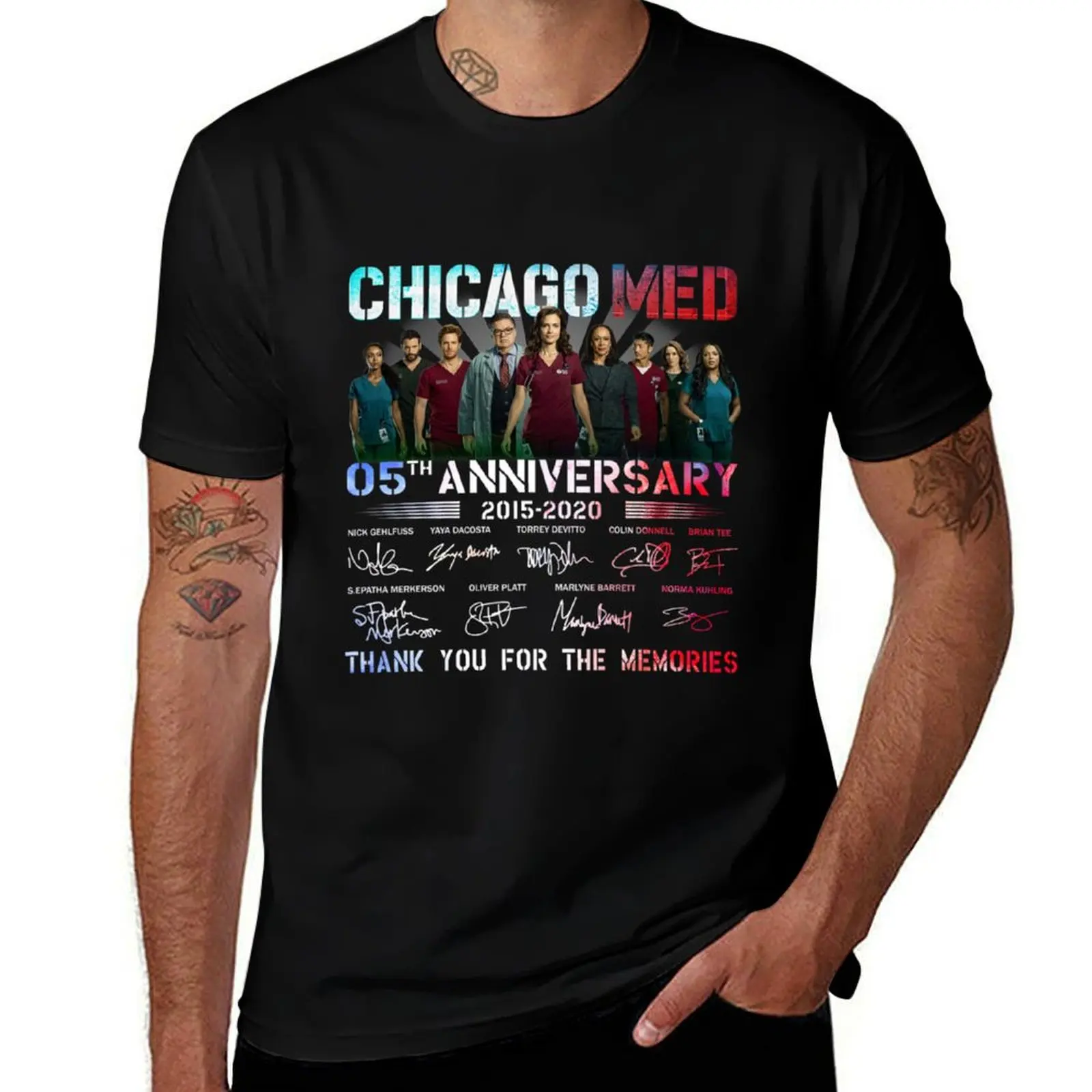 Chicago Med 05Th Anniversary 2015-2020 Thank You T-Shirt Plus Size Summer Short Sleeve T-Shirt